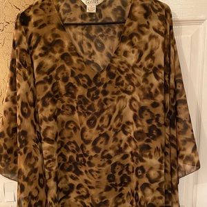 Poncho blouse cheetah print